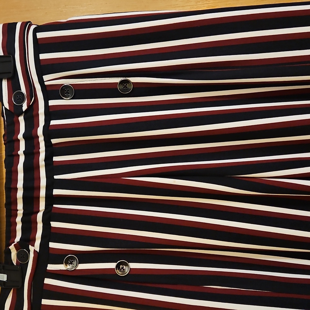 NEW Striped Pants - Black/ burgundy and White